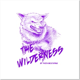 Wolf, The Wilderness- Purple Design Posters and Art